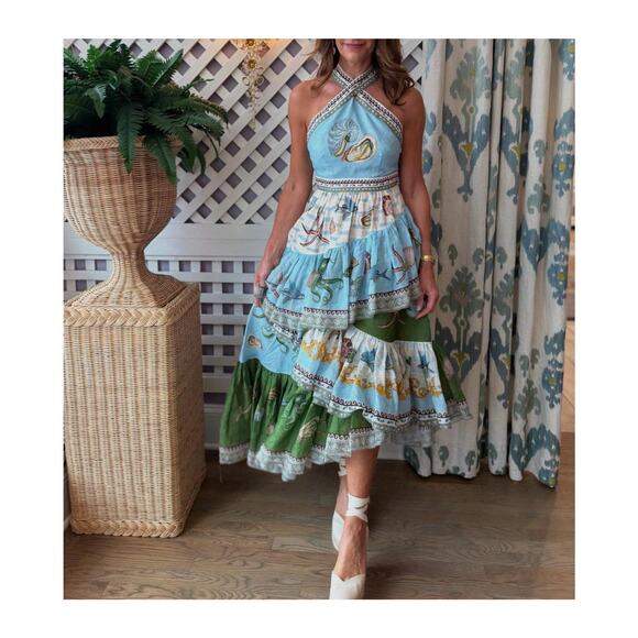 ALEMAIS Bath House midi dress US 2 - Picture 3 of 10